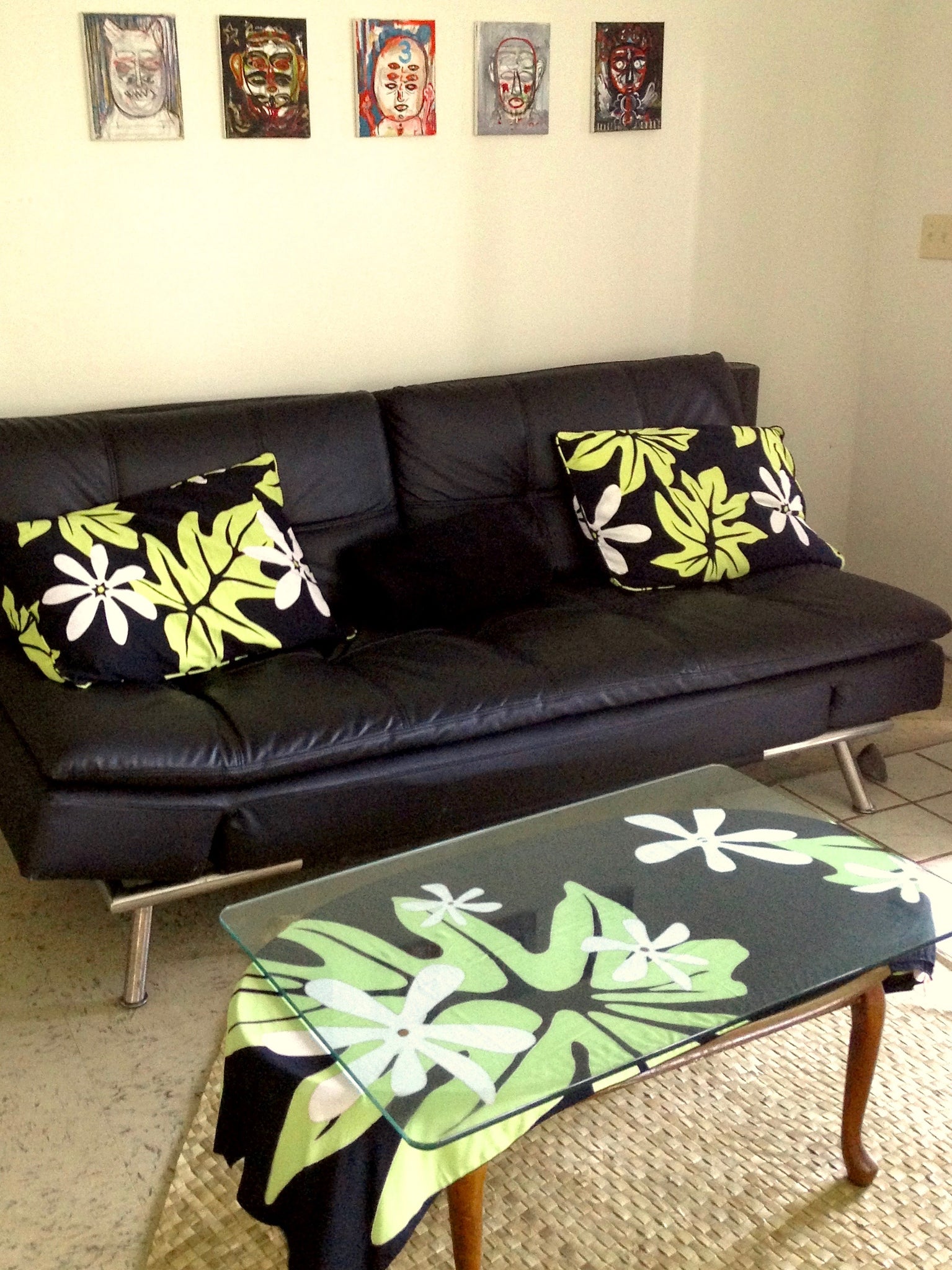 ECO PAREO - TIARE MONSTERA LAVA BLACK - HALF SIZE