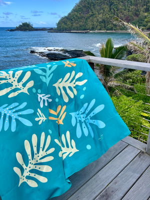 ECO PAREO - KUKUI NUTS TEAL - FULL SIZE