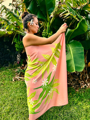ECO PAREO - TIARE FERN Peach -  FULL LIGHT SIZE