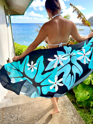 ECO PAREO - TIARE Black & Blue - HALF SIZE