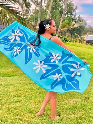 ECO PAREO - TIARE Lagoon Blue - HALF SIZE