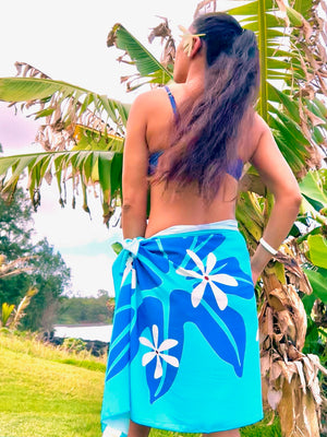 ECO PAREO - TIARE Lagoon Blue - HALF SIZE