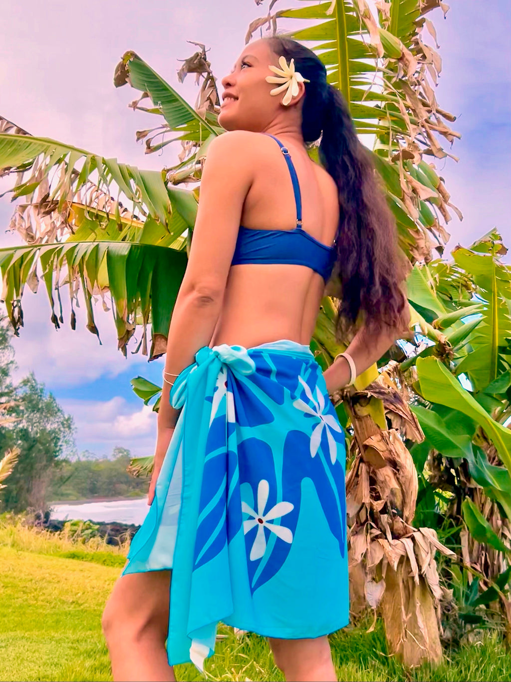 ECO PAREO - TIARE Lagoon Blue - HALF SIZE