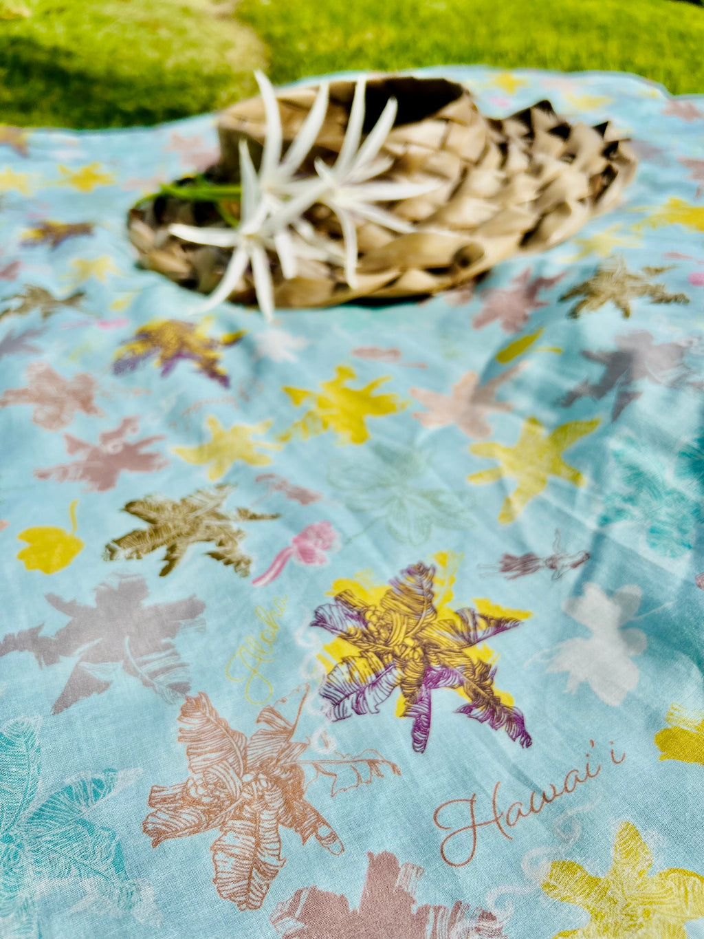 ECO PAREO - ALOHA HAWAI'I Haleakala Misty Mint - ORGANIC COTTON BLEND  LUX PLUS SIZE