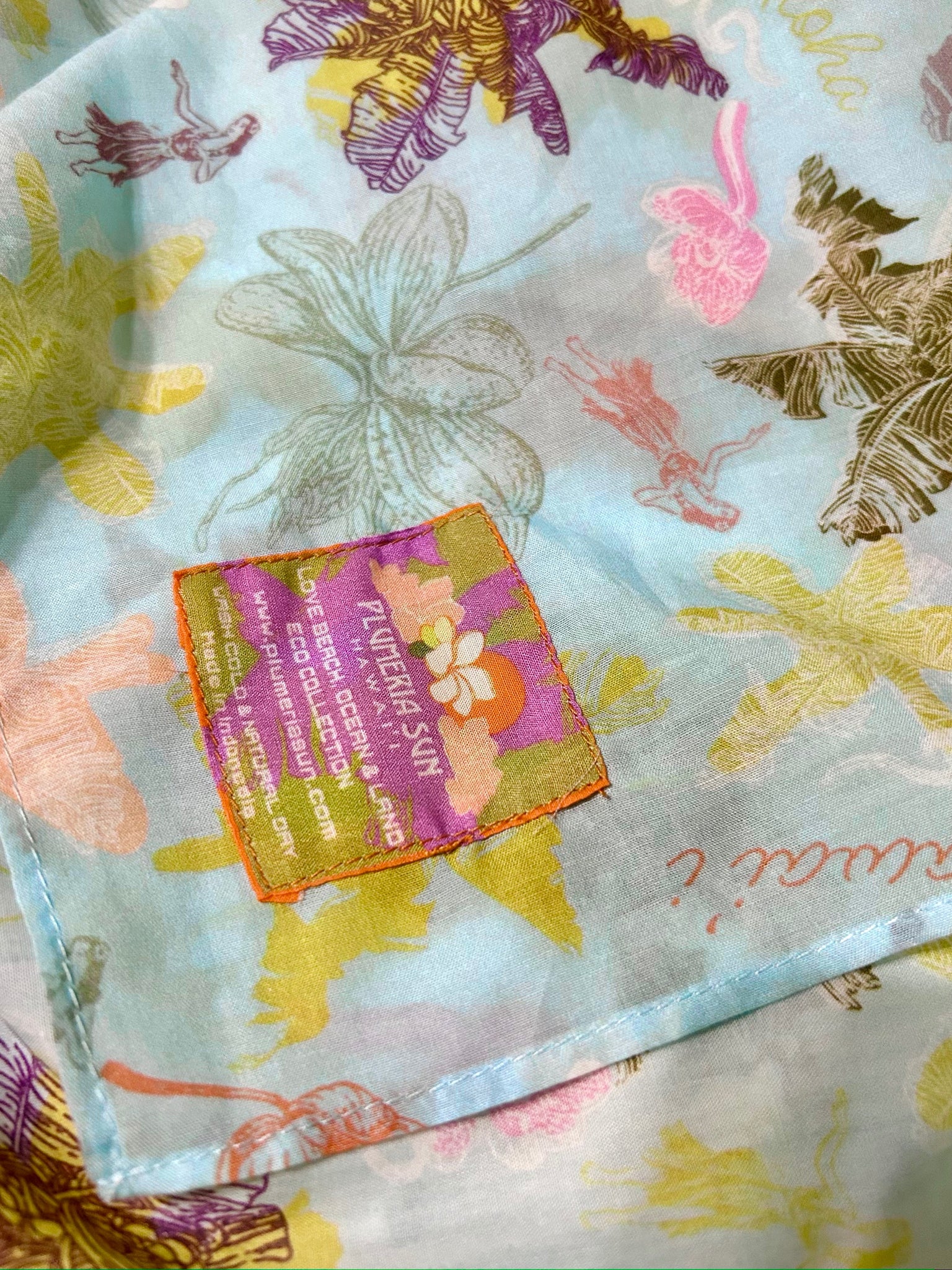 ECO PAREO - ALOHA HAWAI'I Haleakala Misty Mint - ORGANIC COTTON BLEND  LUX PLUS SIZE