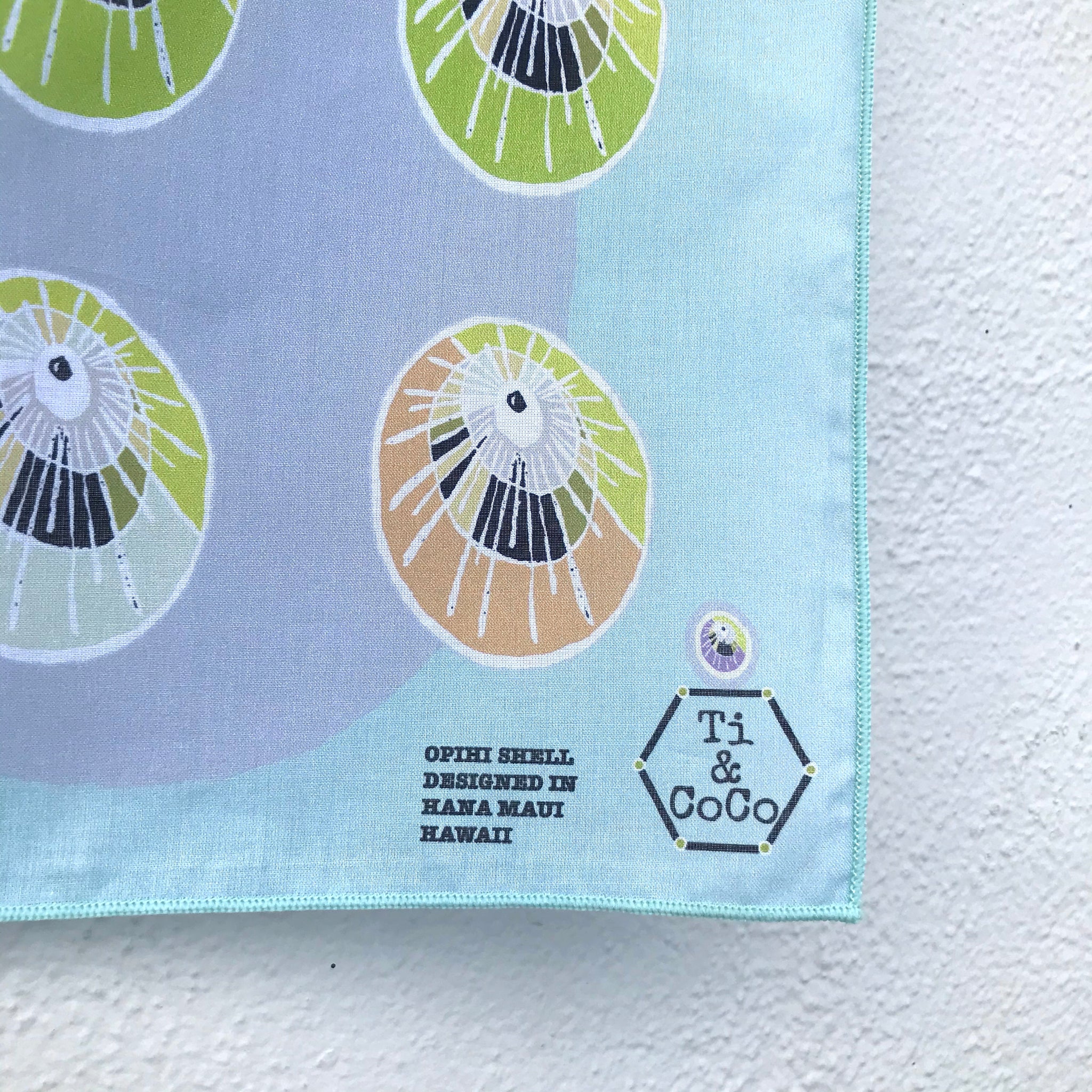 OPIHI SHELL Organic Cotton Baby & Kids Bandana in RETRO MINT