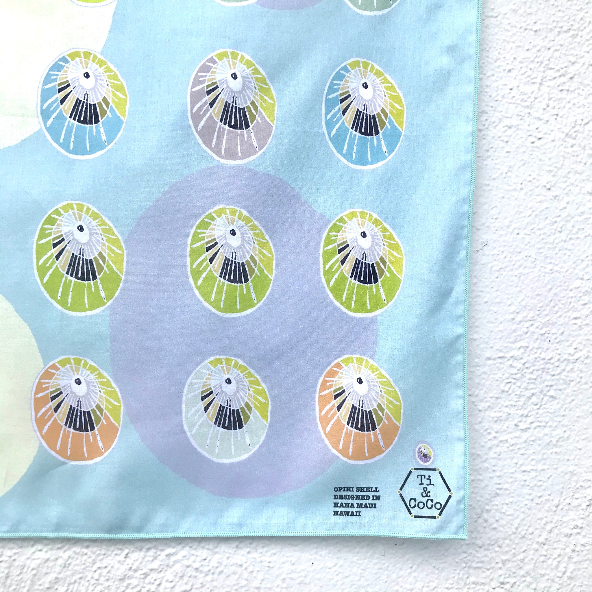 OPIHI SHELL Organic Cotton Baby & Kids Bandana in RETRO MINT