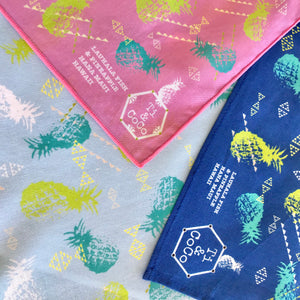 PINEAPPLE & LAUHALA FISH Organic Cotton Bandana in Ocean Blue