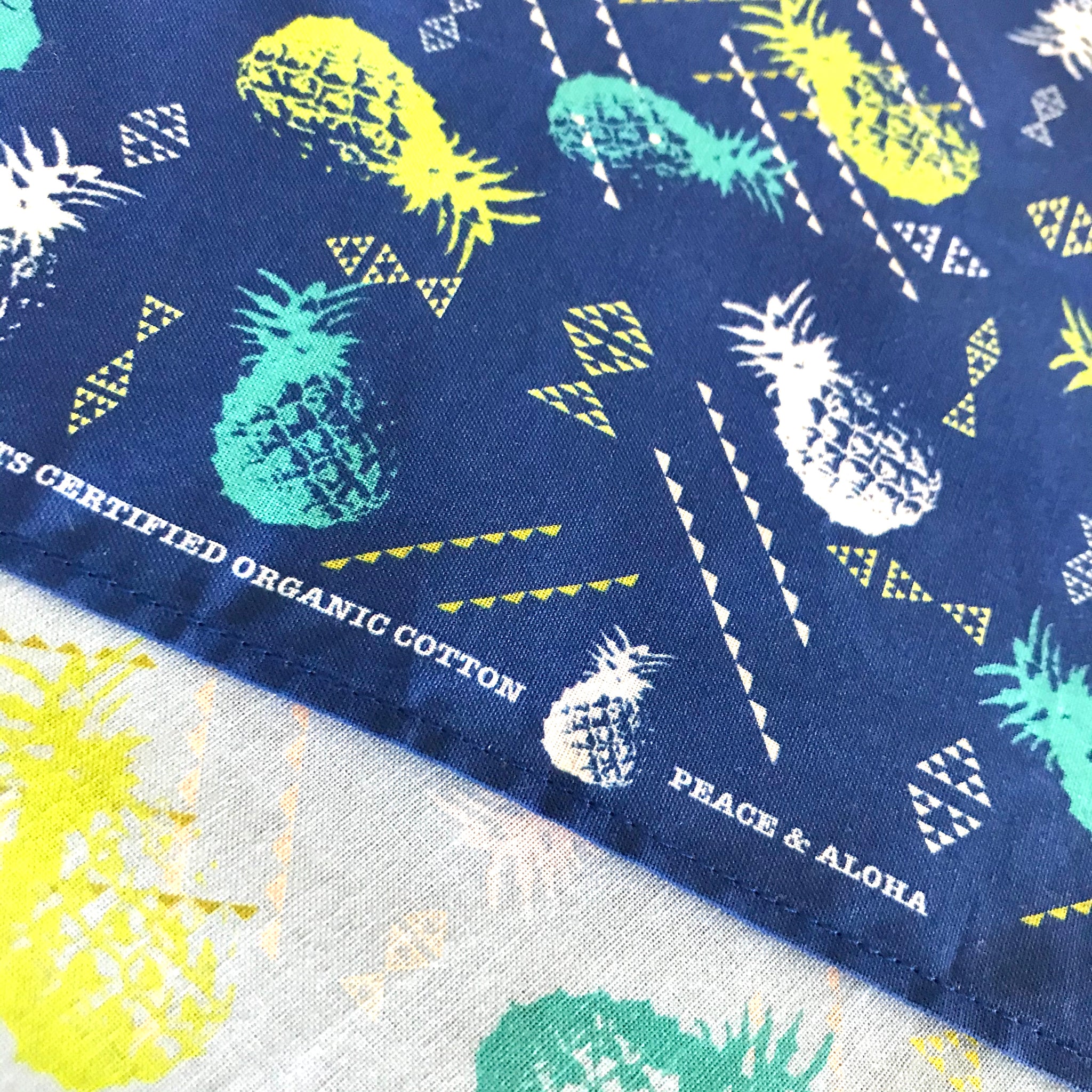 PINEAPPLE & LAUHALA FISH Organic Cotton Bandana in Ocean Blue
