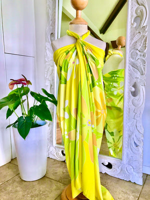 ECO BAMBOO PAREO - FERN TIARE Sunshine Yellow - FULL SIZE