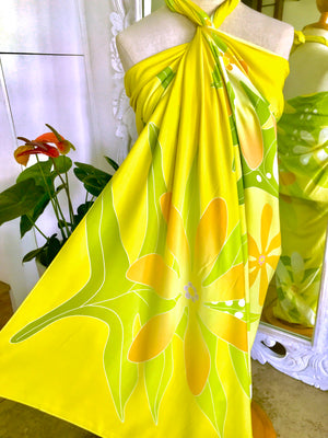 ECO BAMBOO PAREO - FERN TIARE Sunshine Yellow - FULL SIZE