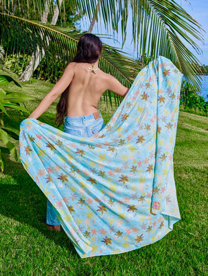ECO PAREO - ALOHA HAWAI'I Haleakala Misty Mint - ORGANIC COTTON BLEND  LUX PLUS SIZE
