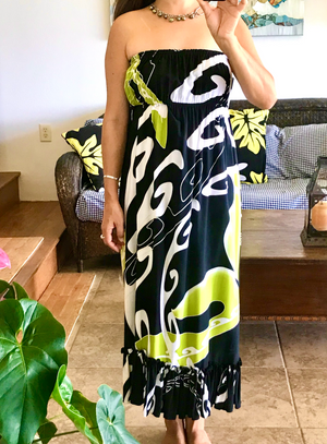 Empire Ruffle Polynesian Dress