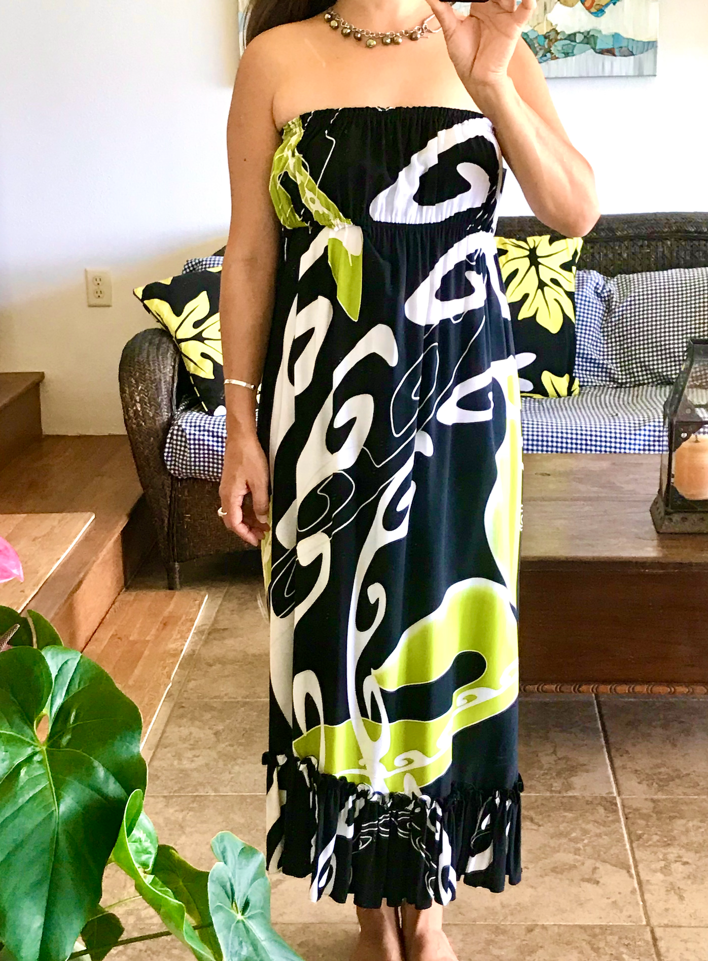 Empire Ruffle Polynesian Dress – Plumeria Sun